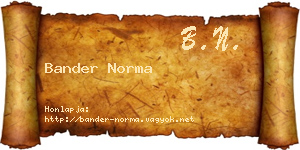 Bander Norma névjegykártya